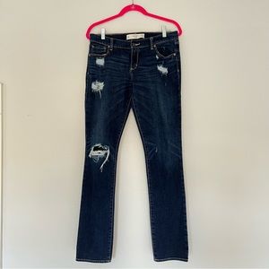 Abercrombie & Fitch dark wash denim straight leg jeans, 8L